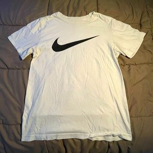 Classic Big Logo Nike Tee, Black on White, Men’s Size Small